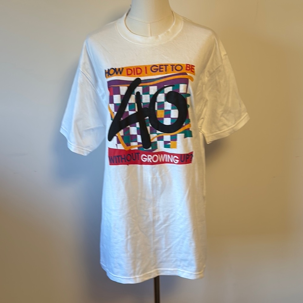 Fruit of the Loom Red and White Short Sleeve Tee age 40